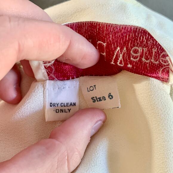 Vintage 1960s Richard Warren Wine Cocktail Dress Peter Pan Collar Size 6 - Picture 10 of 11